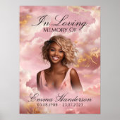 Hemels Roze Wolken Memorial Welkomstbord Poster (Voorkant)