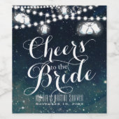 Hemels rustieke TROUWENS DE BRUID Bruids-wijn Wijn Etiket (Enkel label)