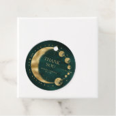 Hemels Smaragd Gouden Maan Bruiloft Dank Je Bedankjes Labels (In situ)