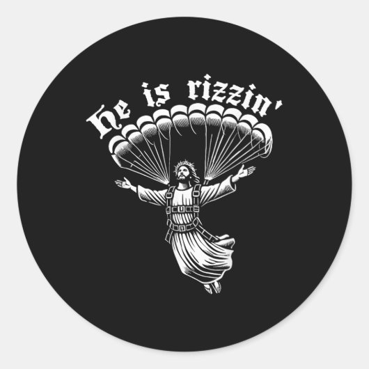 Hemels Springen Hemelse Springer Jezus Christus Ri Ronde Sticker (Voorkant)