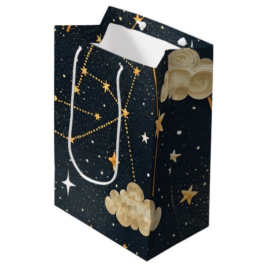 Hemels Sterrenbeeld Patroon (2) Medium Cadeauzakje (Voorkant Gekanteld)