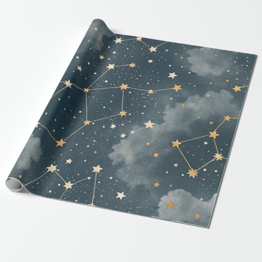 Hemels Sterrenbeeld Patroon (4) Cadeaupapier (Uitgerold)