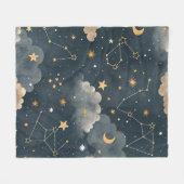 Hemels Sterrenbeeldpatroon (5) Fleece Deken (Voorkant (Horizontaal))