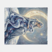 Hemels Sterrenstelsel Haas Maan Godin Fantasy Kuns Fleece Deken (Voorkant (Horizontaal))