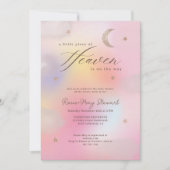 Hemels stukje hemelse holografische babyshower kaart (Voorkant)