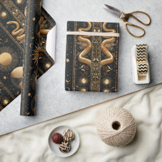 Hemels Tarot Maanfasen met Gouden Slangen Cadeaupapier