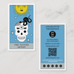 Hemels Tarot Zon Tatoeage Kunstenaar Piercer Logo Visitekaartje