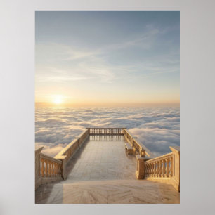 Hemels terras boven de wolken poster