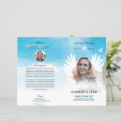 Hemels Uitvaartprogramma Sjabloon (Staand voorkant)