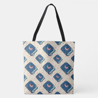 Hemels Verhaalboek Maan Patroon Tote Bag