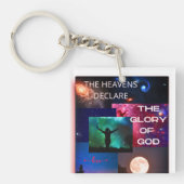 "Hemels verklaar de glorie van God" Vierkante Sleu Sleutelhanger (Voorkant)