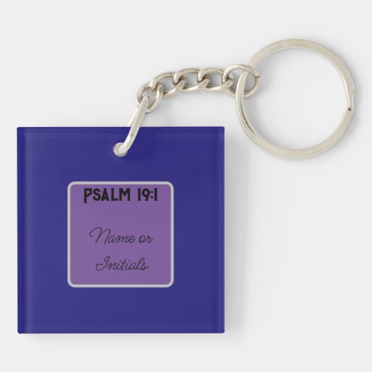 "Hemels verklaar de glorie van God" Vierkante Sleu Sleutelhanger (Achterkant)