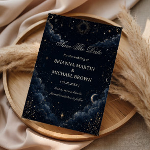 Hemels Vintage Romantisch Middernacht Save The Date