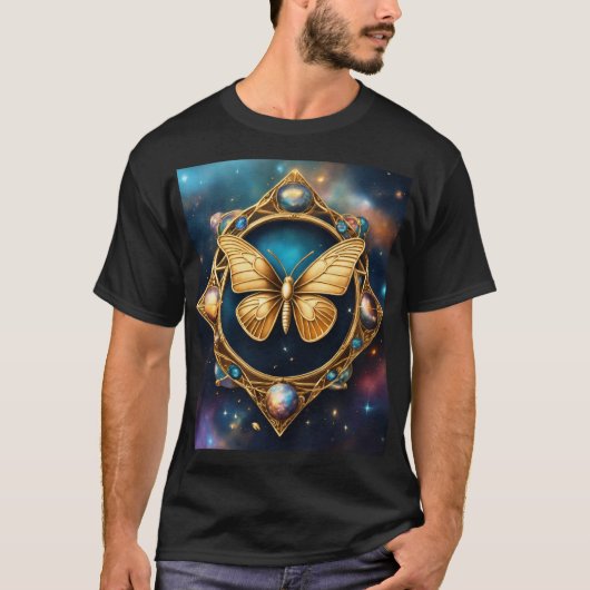 Hemels vlinderembleem t-shirt (Voorkant)