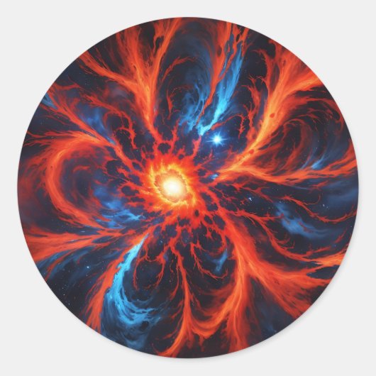 Hemels vuur Kosmisch Abstract Ronde Sticker (Voorkant)