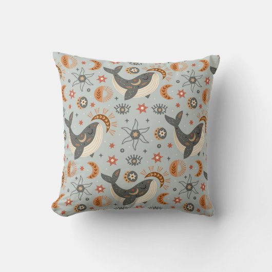 Hemels walvis bohemienpatroon kussen (Voorkant)