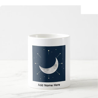 Hemels Waterverf Naam Beker - Diep Marineblauw & Koffiemok