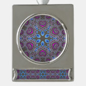 Hemels Werveling Verzilverd Banner Ornament (Voorkant)