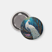 Hemels witte pauw illustraties - Custom Art Magneet (Voorkant / Achterkant)