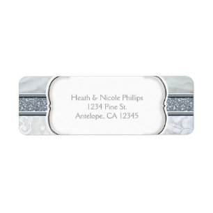 Hemels witte ruches en kant elegante labels