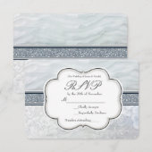 Hemels Witte Ruffles & Kant Elegante RSVP-kaart RSVP Kaartje (Voorkant / Achterkant)