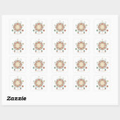 Hemels Woestijn Ronde Sticker - Zon Maan Planeet C (Vel)