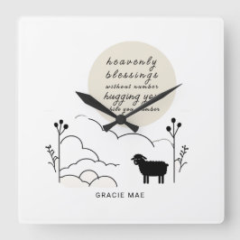 hemels zegeningsgebed | Neutrale kleuren | Schaap Vierkante Klok