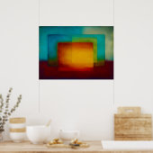 Hemels Zen Gouden Samenloop Kleurveld Abstract Poster (Keuken)