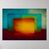 Hemels Zen Gouden Samenloop Kleurveld Abstract Poster (Voorkant)