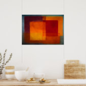 Hemels Zen Rode Horizon Kleurveld Abstract Poster (Keuken)