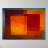 Hemels Zen Rode Horizon Kleurveld Abstract Poster (Voorkant)