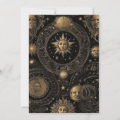 Hemels Zwarte Gouden Bruiloft Kaart (Achterkant)