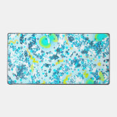 Hemelsblauw abstracte kunst gieten stippen bureaumat (Voorkant)