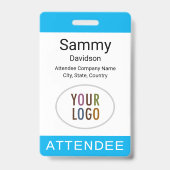 Hemelsblauw Attendees Badge Logo Sleutelkoord Clip (Voorzijde)
