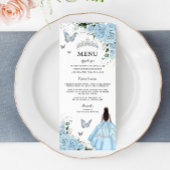 Hemelsblauw Bloemen Prinses Jurk Quinceañera Menu