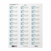 Hemelsblauw Bloemig Waterverf Retouradreslabel Etiket (Full Sheet)