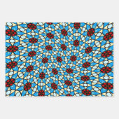 Hemelsblauw bloempatroon inpakpapier vel (Voorkant 2)