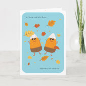 Hemelsblauw | Chocolade Candy Corn Koppel | Herfst Feestdagen Kaart (Voorkant)