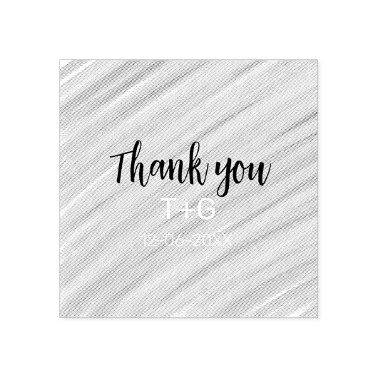 Hemelsblauw dank je naam koppel datum jaar tekst rubberstempel (Afrduk)