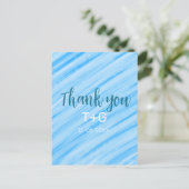 Hemelsblauw dank je voeg koppel naam datum jaar te briefkaart (Staand voorkant)