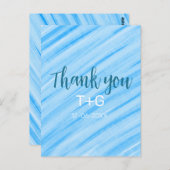 Hemelsblauw dank je voeg koppel naam datum jaar te briefkaart (Voorkant / Achterkant)