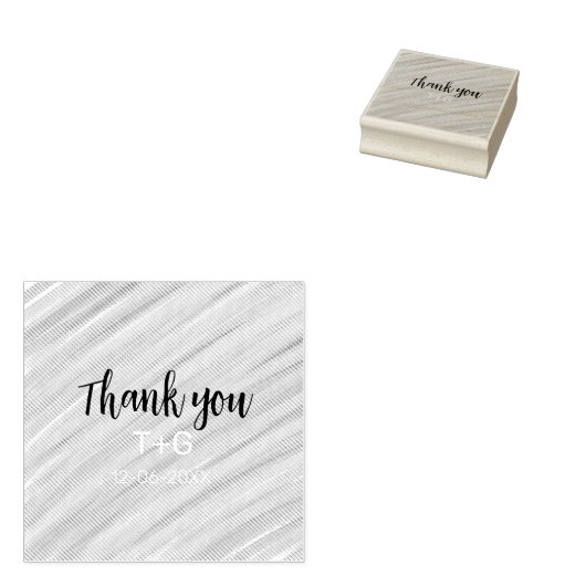 Hemelsblauw dank u voeg paar naam datum jaar tekst rubberstempel (Gestempeld)