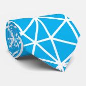 Hemelsblauw driehoekig geometrisch patroon stropdas (Opgerold)