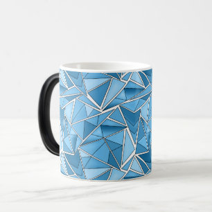 Hemelsblauw en blauw geometrisch vormenpatroon mod magische mok