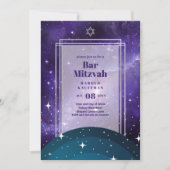Hemelsblauw en goud elegante Bar Mitswafeest Kaart (Voorkant)