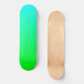 Hemelsblauw en groene verloop skateboard deck (Voorkant)
