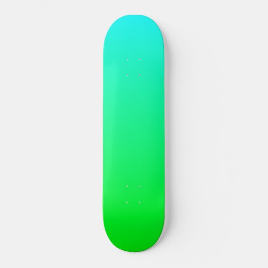Hemelsblauw en groene verloop skateboard deck (Voorkant)