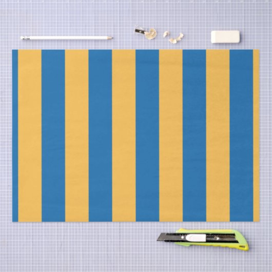 Hemelsblauw en Warm Geel Strepen Tissuepapier (Craft)