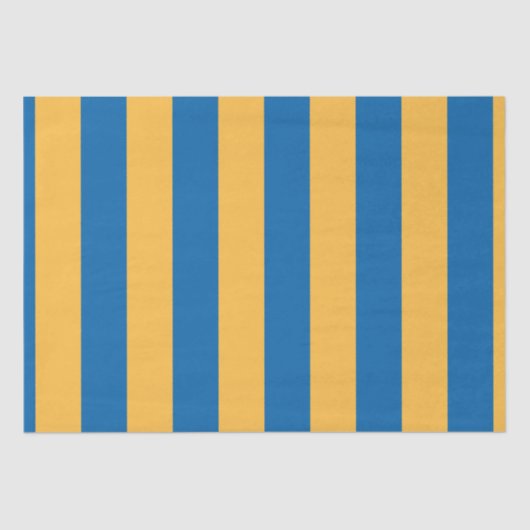 Hemelsblauw en Warm Geel Strepen Tissuepapier (Voorkant)