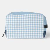 Hemelsblauw Gingham Monogram Toilettasje (Achterkant)